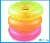 Надувной круг неоновый с перламутровым блеском INTEX, для плавания купания, 3 цвета (91х91см) арт. 59262
