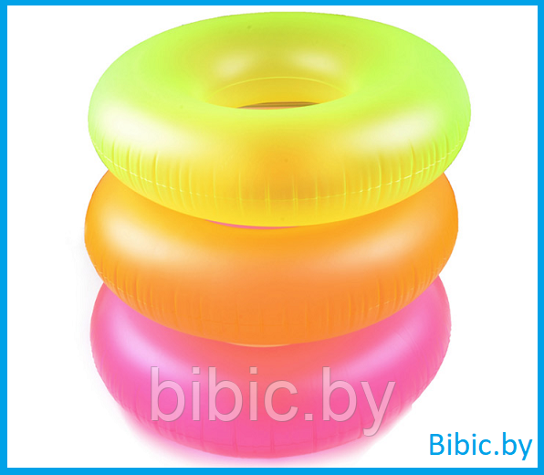 Надувной круг неоновый с перламутровым блеском INTEX, для плавания купания, 3 цвета (91х91см) арт. 59262 - фото 1 - id-p205227277