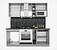 Кухня Мила Пластик 2.0м Белый-Черный, фото 3