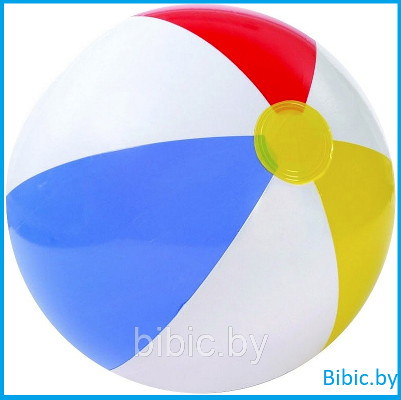 Мяч пляжный Intex игровой плавательный надувной четырёхцветный 51 см арт. 59020 для плавания купания - фото 1 - id-p205227343