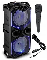 Портативная колонка BT Speaker ZQS-1819 с микрофоном для караоке, 30W, LED подсветка, пульт ДУ