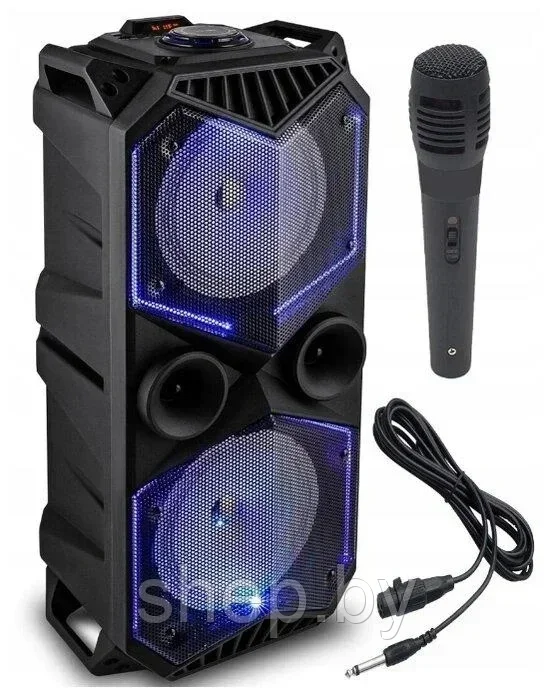 Портативная колонка BT Speaker ZQS-1819 с микрофоном для караоке, 30W, LED подсветка, пульт ДУ - фото 1 - id-p205231325