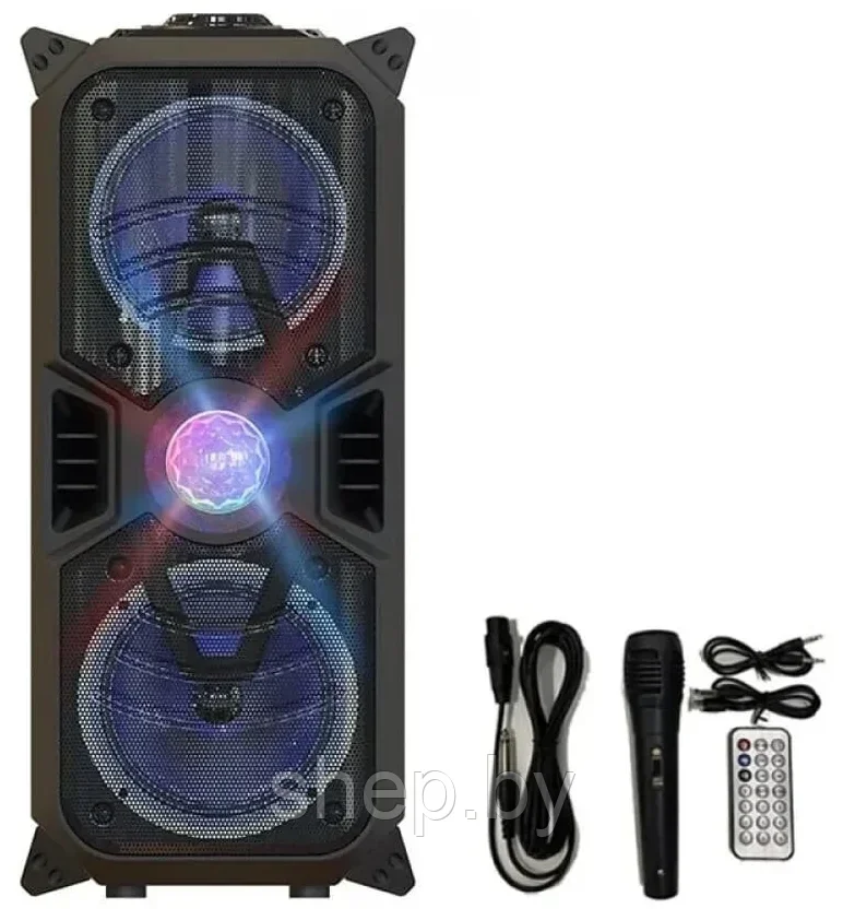 Колонка беспроводная Bluetooth ZQS-1776 с микрофоном для караоке, 30W, LED подсветка, пульт ДУ - фото 1 - id-p205231330