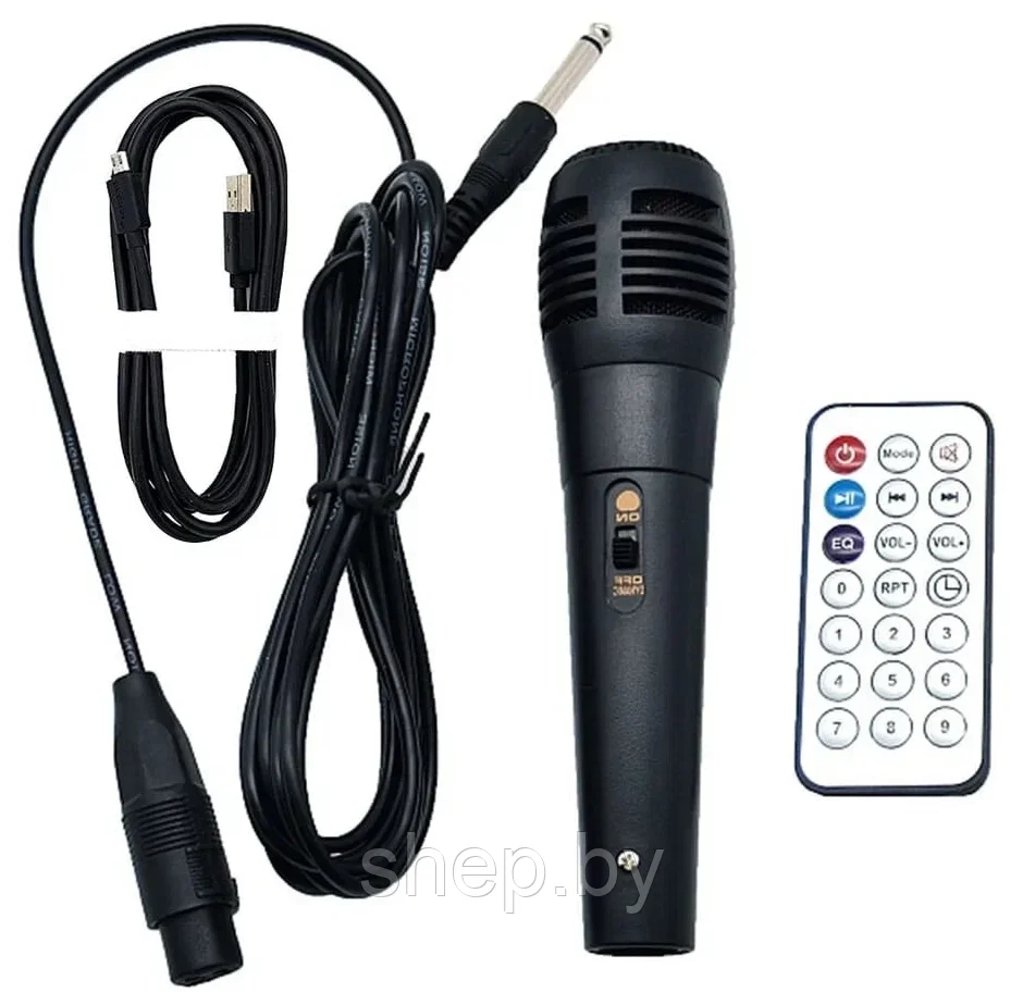 Колонка беспроводная Bluetooth ZQS-1776 с микрофоном для караоке, 30W, LED подсветка, пульт ДУ - фото 9 - id-p205231330