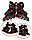 Роликовые коньки раздвижные (набор защиты) (30-33, 34-37) Favorit 8301-BK-Set, фото 2