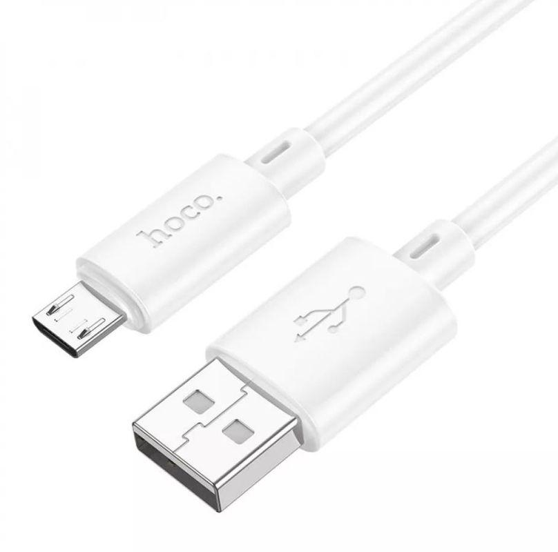 Зарядный USB дата кабель HOCO X88 MicroUSB, 2.4A, 1м, белый 556495