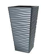 Кашпо Formplastic Sahara Dunes Slim 40 см квадрат , Цвет кашпо Sahara Dunes Slim -014 Антрацитовый