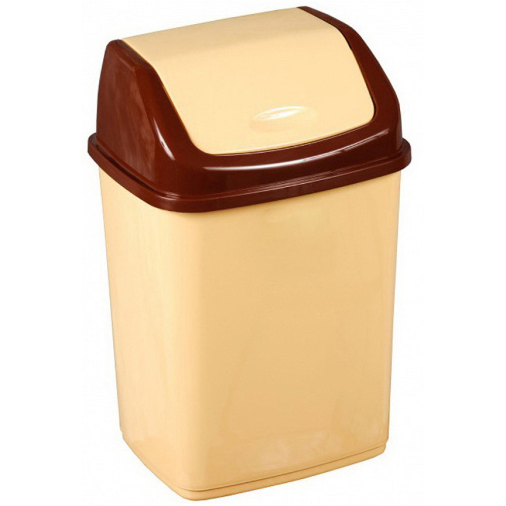 Контейнер для мусора Ромашка 5 л, Цвет контейнера Ромашка Бежевый/коричневый - фото 1 - id-p205232760