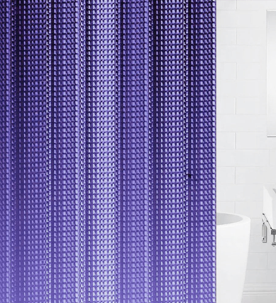 Шторка для ванной 3D виниловая, Цвет шторки 3D Фиолетовый - фото 3 - id-p205232774