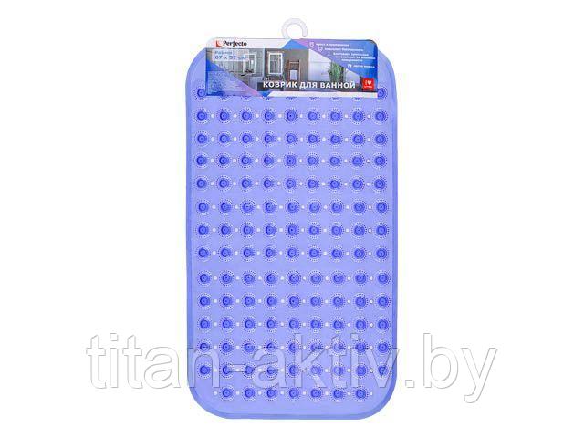 Коврик для ванной, прямоугольный с пузырьками, 66х37 см, синий, PERFECTO LINEA - фото 1 - id-p189972425