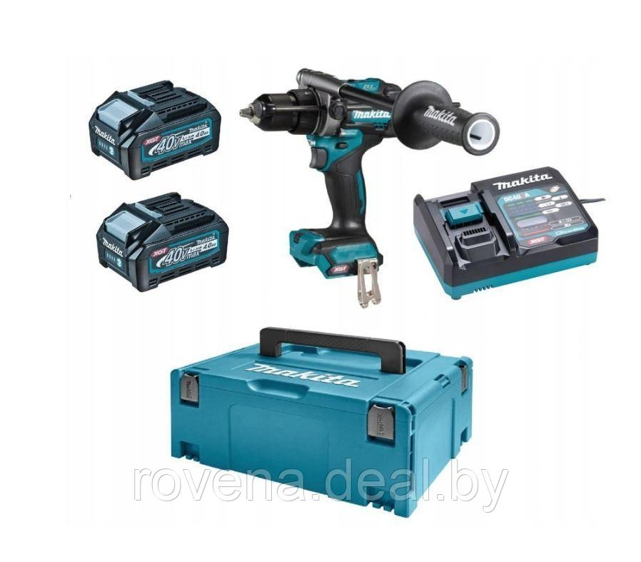 Дрель-Шуруповерт MAKITA HP001GM201 2x4,0Ah бесщеточный аккумуляторный с ударом - фото 1 - id-p205238586