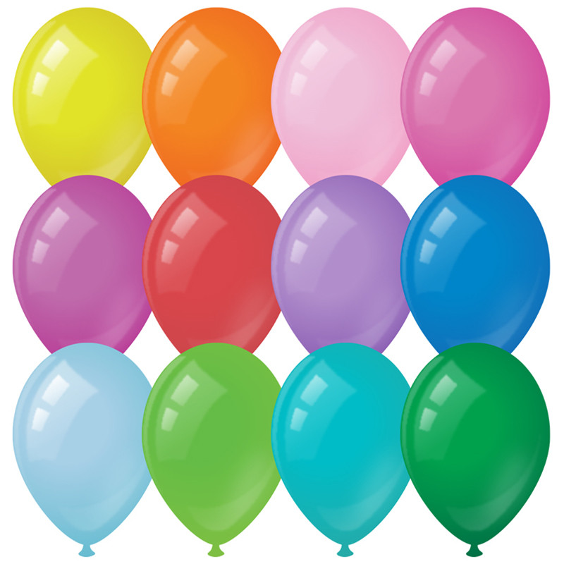 Воздушные шары, 100шт., М9/23см, MESHU, пастель, 12 цветов ассорти MS_31618 - фото 1 - id-p205247645