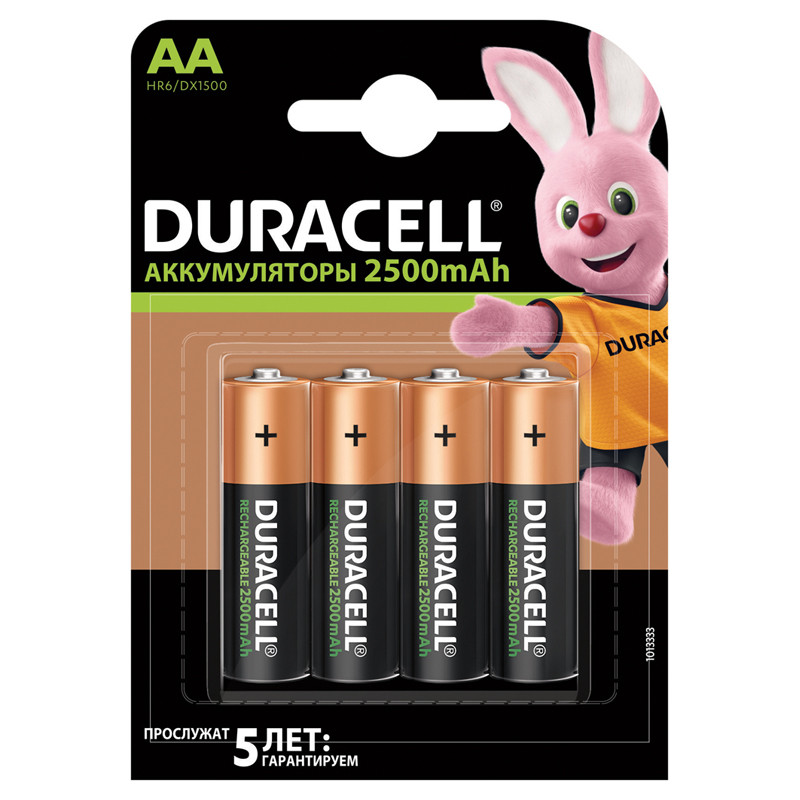 Аккумулятор Duracell AA (HR06) 2500mAh 4BL - фото 1 - id-p205247650