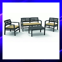 Java set - набор мебели для сада из пластика, с подушками для сидения