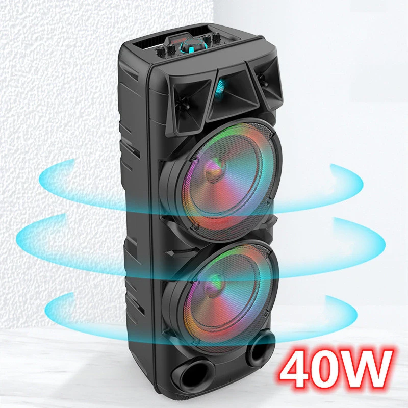 Портативная колонка BT Speaker ZQS-8210 с LED подсветкой, микрофоном и пультом ДУ