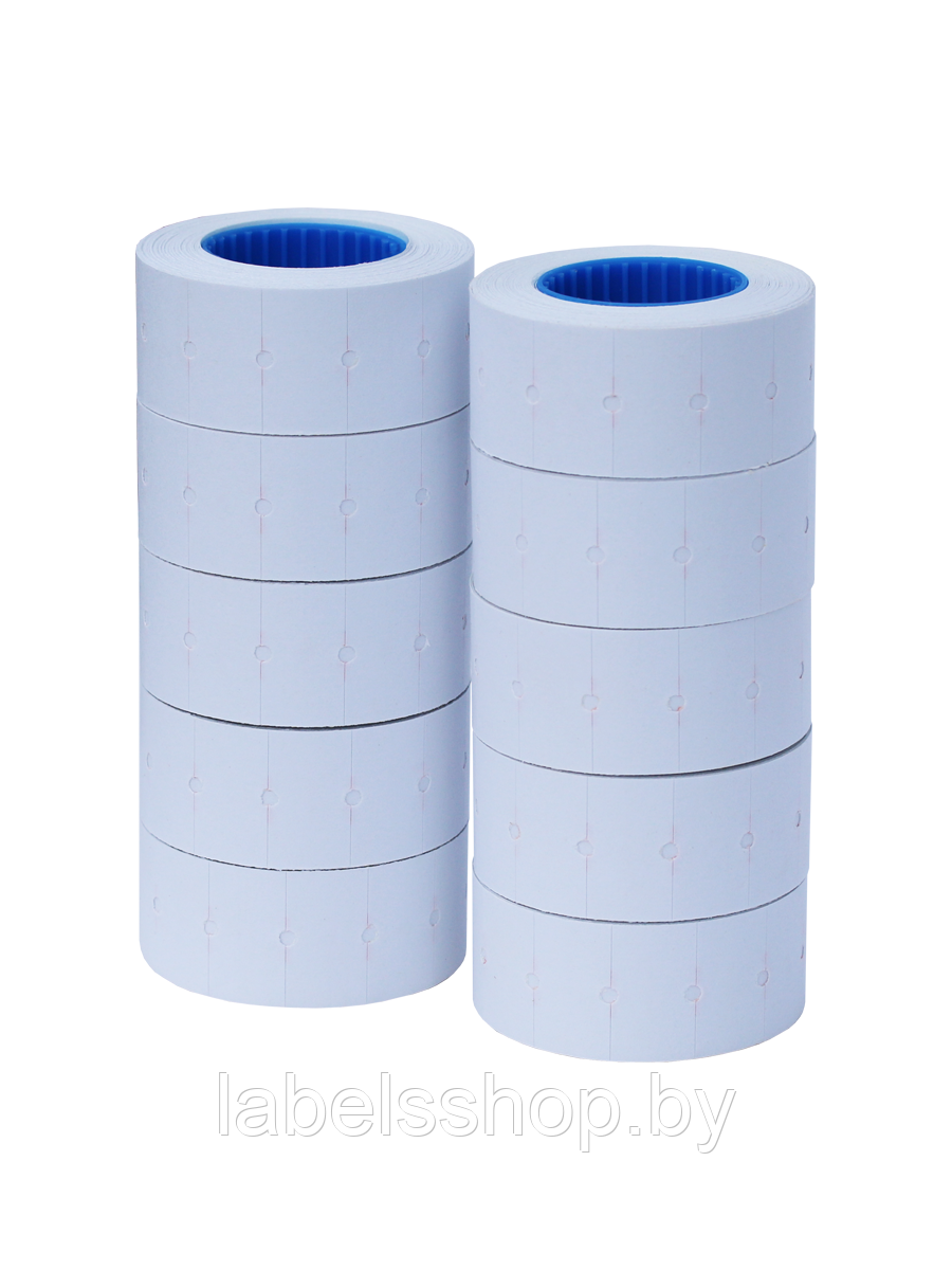 Этикет-лента 10 рулонов, размер 21x12, материал бумага, цвет белый, 800 этикеток в рулоне - фото 1 - id-p205253154