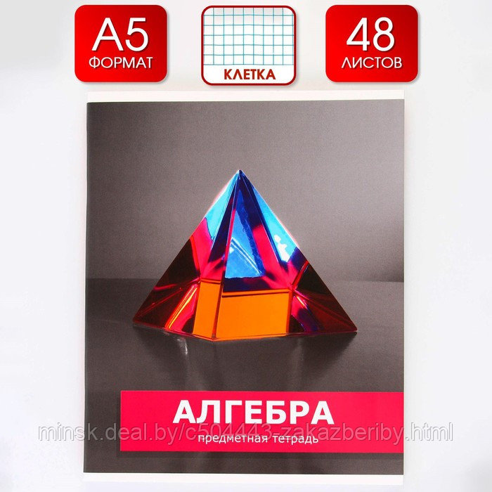 Предметная тетрадь, 48 листов, «ПРЕДМЕТЫ», со справочными материалами «Алгебра», обложка мелованный картон 230