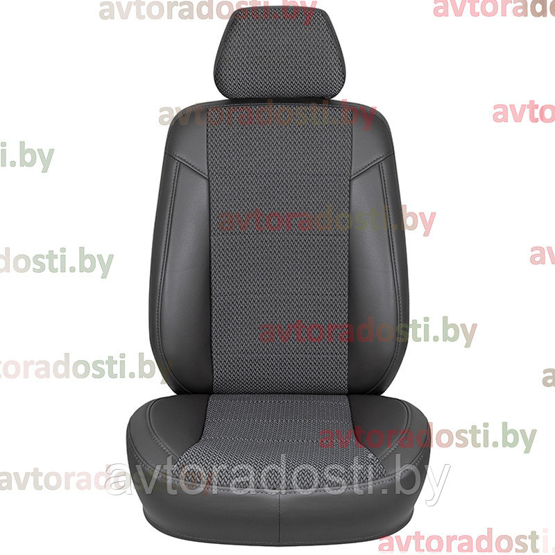 Чехлы на сиденья Citroen Jumper (2006-2021) 1+2 (экокожа, жаккард - серый) - фото 2 - id-p128054697