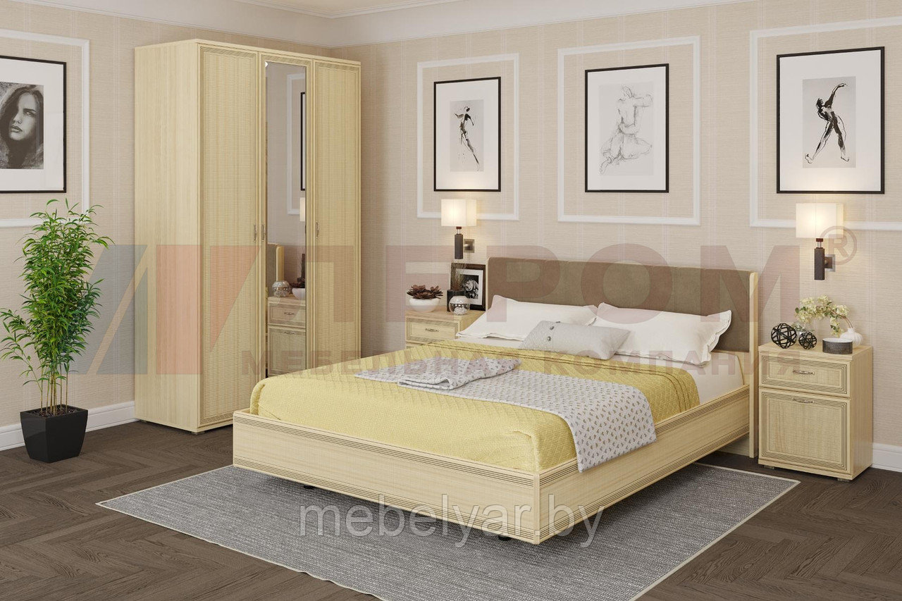 Спальня СК-1016 Лером (комплект) ясень асахи + велюр