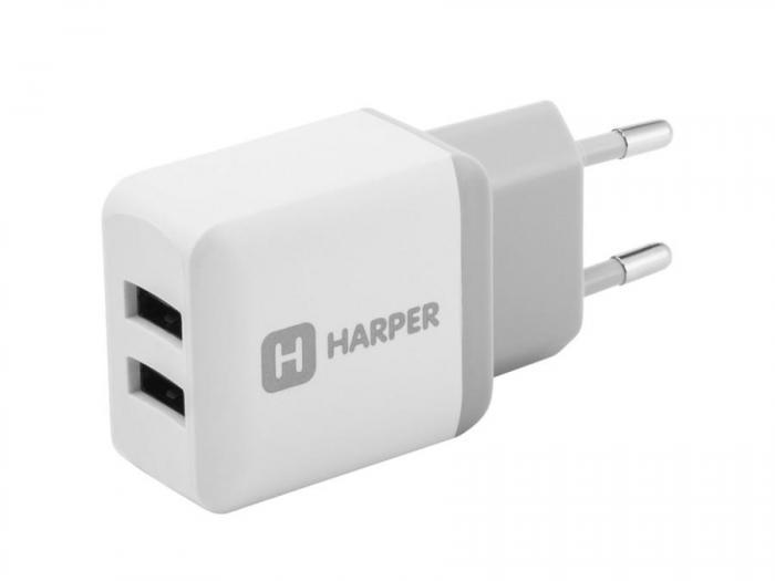 HARPER WCH-8220 СЗУ 2хUSB 2.4A QUICK CHARGE белый - фото 2 - id-p204475929