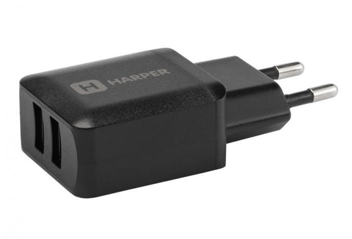 HARPER WCH-8220 СЗУ 2хUSB 2.4A QUICK CHARGE черный - фото 1 - id-p204475930