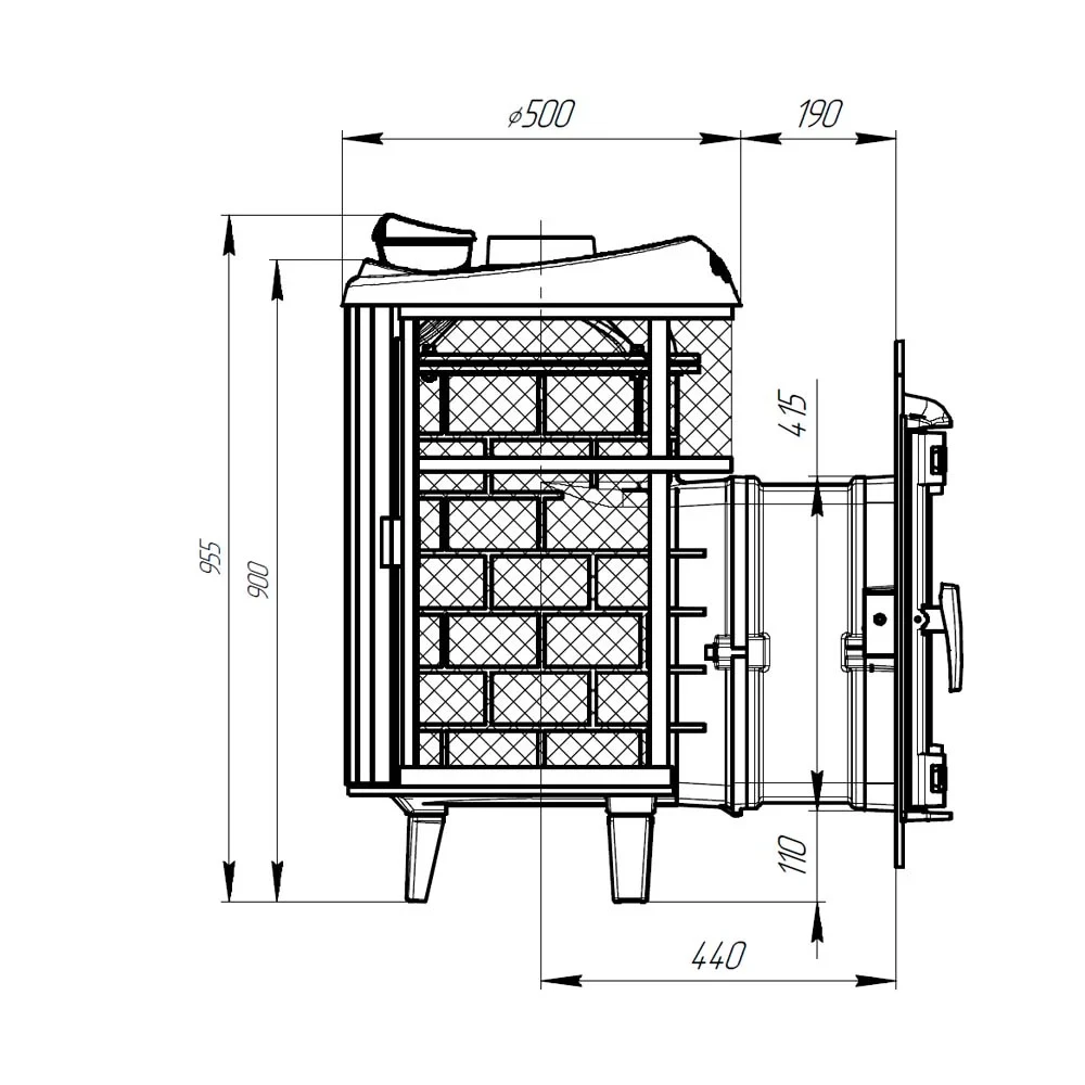 Печь для бани ProMetall Атмосфера L комбинированная Россо Леванто - фото 3 - id-p205261977