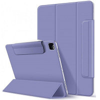 Магнитный чехол-книжка с фиксатором для стилуса Buckles Magnetic Case серо-фиолетовый для Apple iPad Pro 12.9