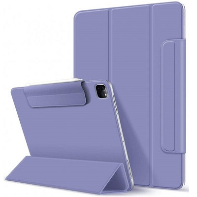 Магнитный чехол-книжка с фиксатором для стилуса Buckles Magnetic Case серо-фиолетовый для Apple iPad Pro 12.9 - фото 1 - id-p205262059
