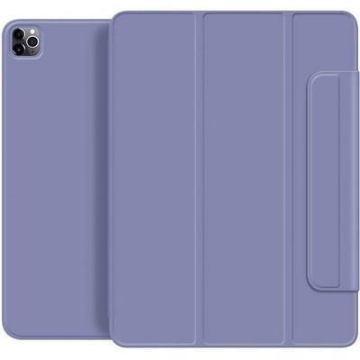 Магнитный чехол-книжка с фиксатором для стилуса Buckles Magnetic Case серо-фиолетовый для Apple iPad Pro 12.9 - фото 4 - id-p205262059