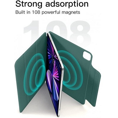 Магнитный чехол-книжка с фиксатором для стилуса Buckles Magnetic Case зеленый для Apple iPad Pro 11 (2022) - фото 4 - id-p205262061