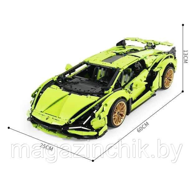 Конструктор Lamborghini Sian FKP 37 1:8, 3728 дет. KK6891 аналог лего Техник 42115 - фото 3 - id-p205262259