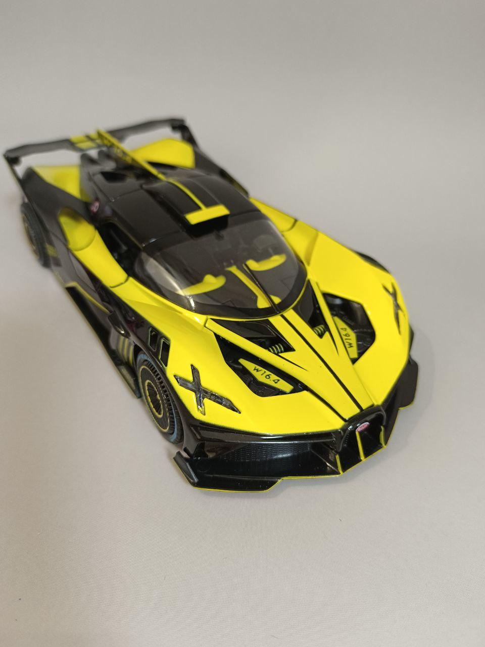 Машина Bugatti Bolide, инерционная, металлическая, свет, звук, пар, фото 1