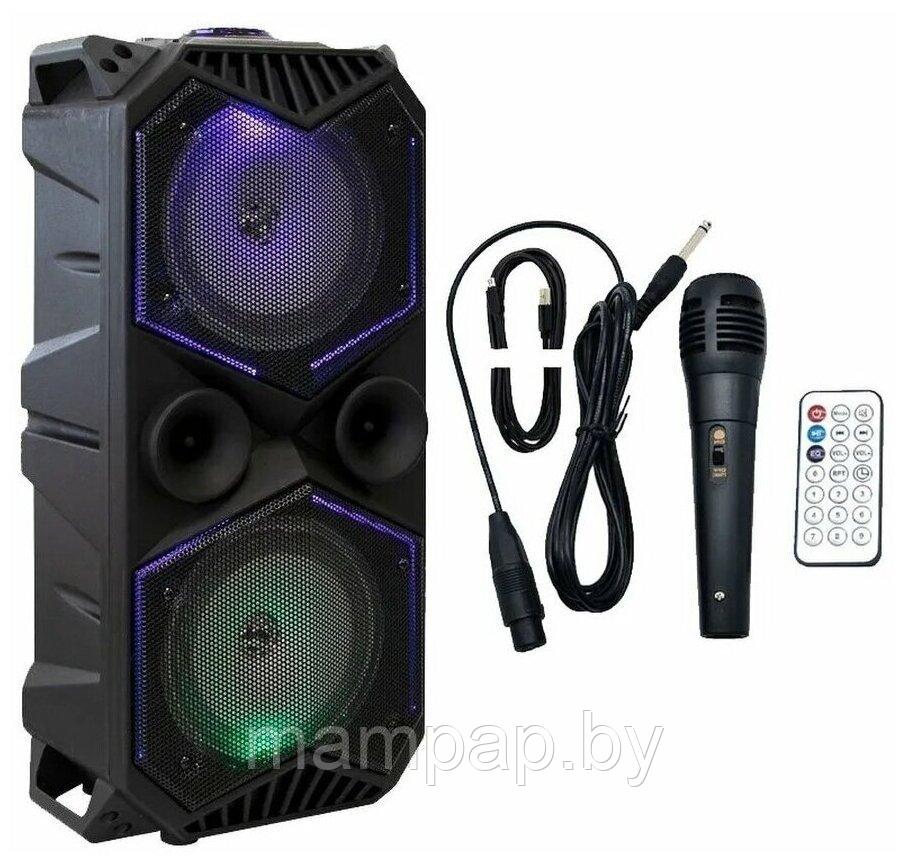 Портативная колонка BT Speaker ZQS-1819 с микрофоном для караоке, 30W, LED подсветка, пульт ДУ - фото 6 - id-p205268650