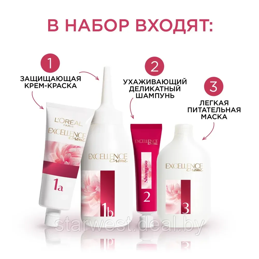 L'Oreal Paris Excellence Creme 03 Супер-Осветляющий Русый Пепельный Крем-краска стойкая для окрашивания волос - фото 5 - id-p205273154