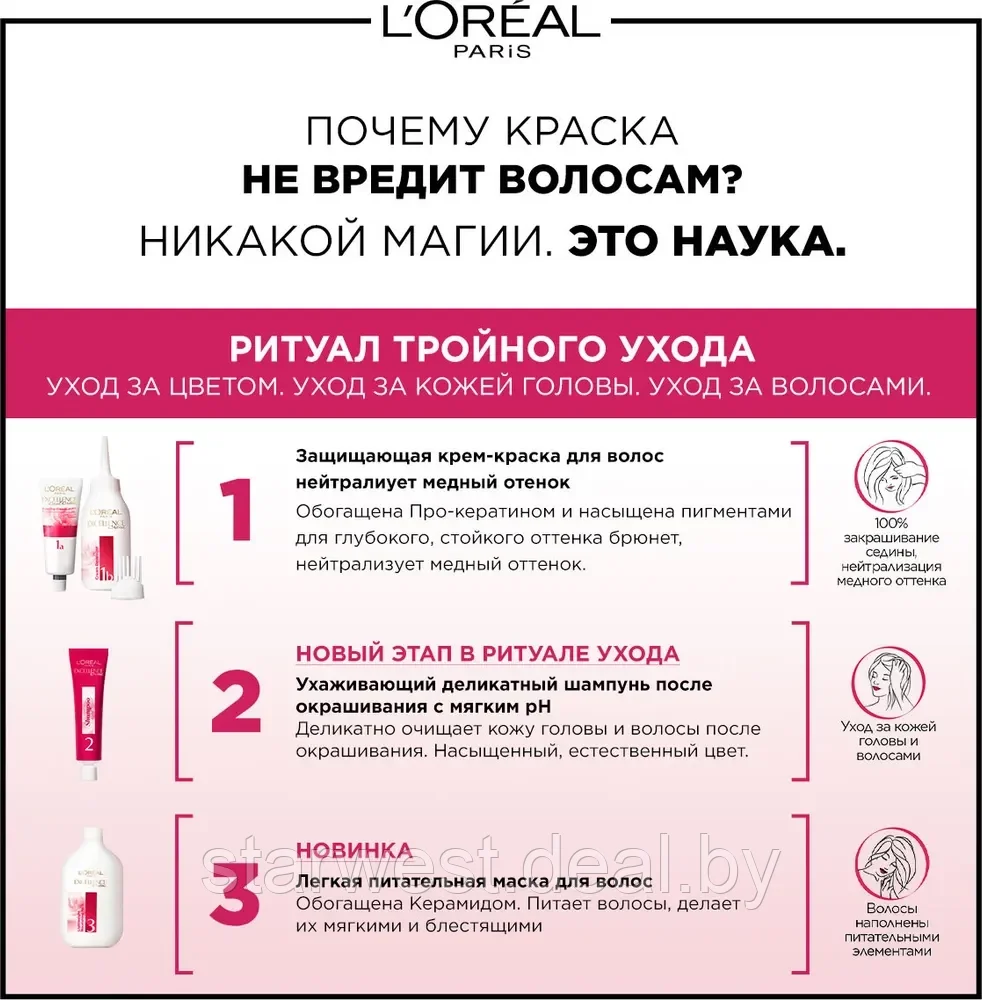 L'Oreal Paris Excellence Creme 03 Супер-Осветляющий Русый Пепельный Крем-краска стойкая для окрашивания волос - фото 4 - id-p205273154