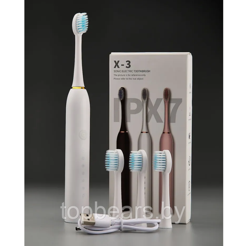 Электрическая зубная щётка Sonic toothbrush x-3 Белый корпус - фото 3 - id-p205281532