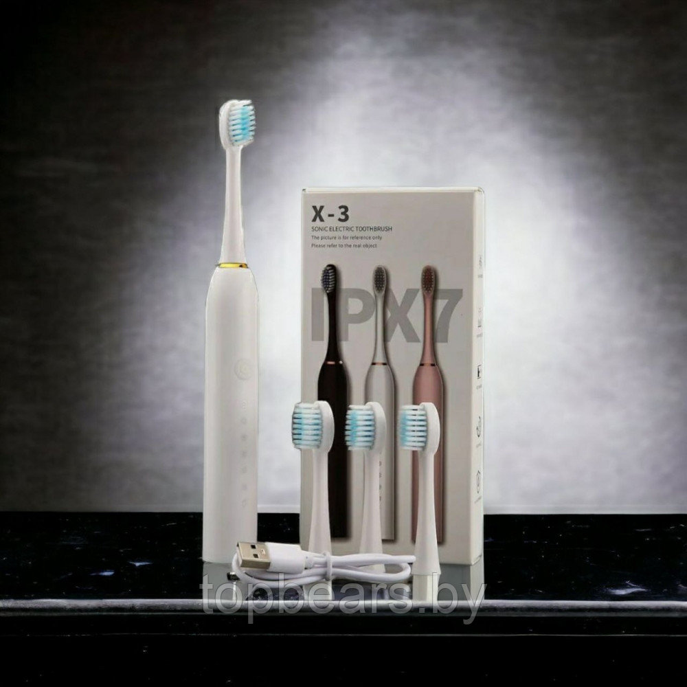 Электрическая зубная щётка Sonic toothbrush x-3 Белый корпус - фото 7 - id-p205281532