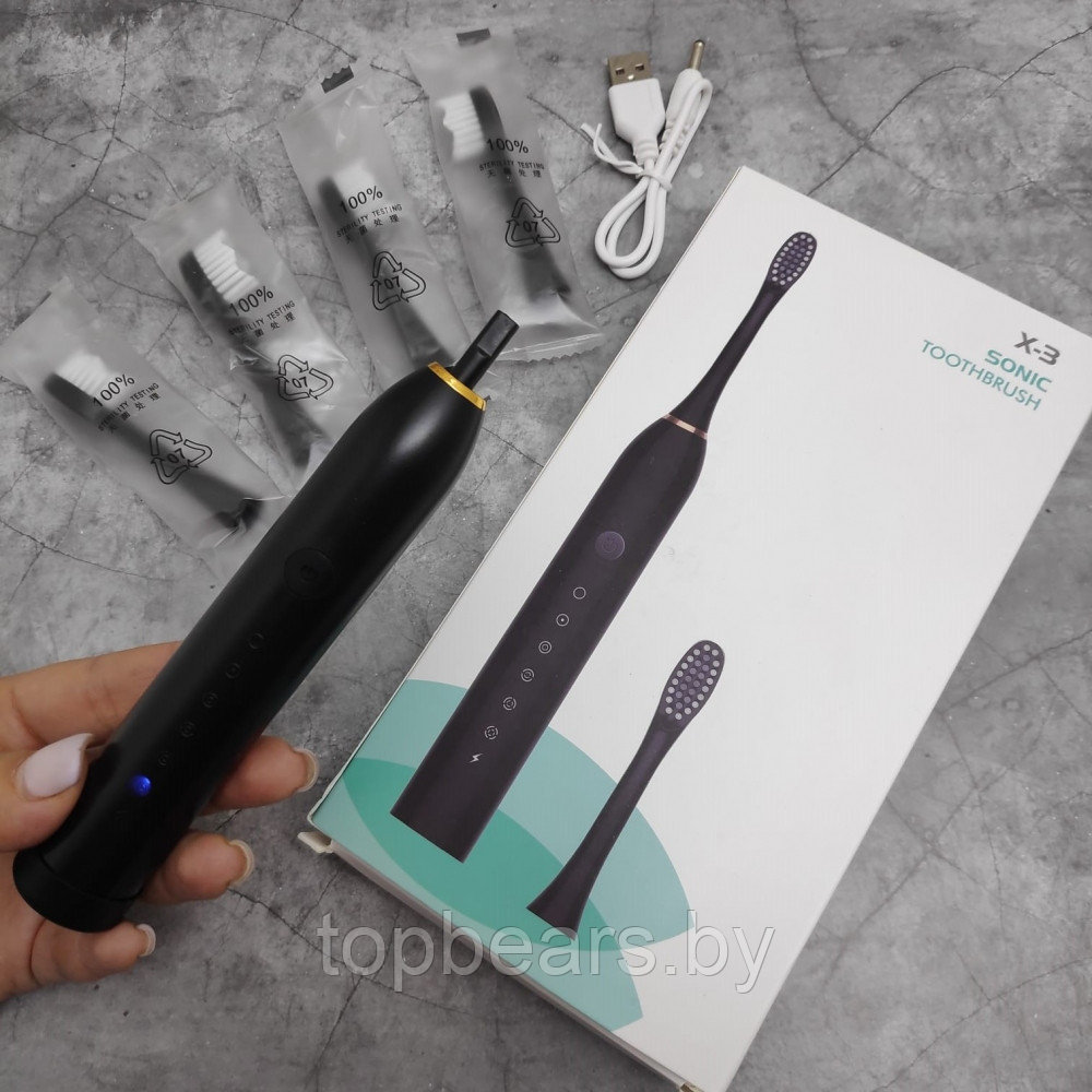 Электрическая зубная щётка Sonic toothbrush x-3 Розовый корпус - фото 6 - id-p205281533