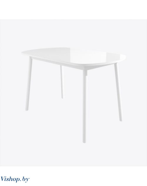 РАУНД стол раздвижной со стеклом Белый - фото 1 - id-p205282039