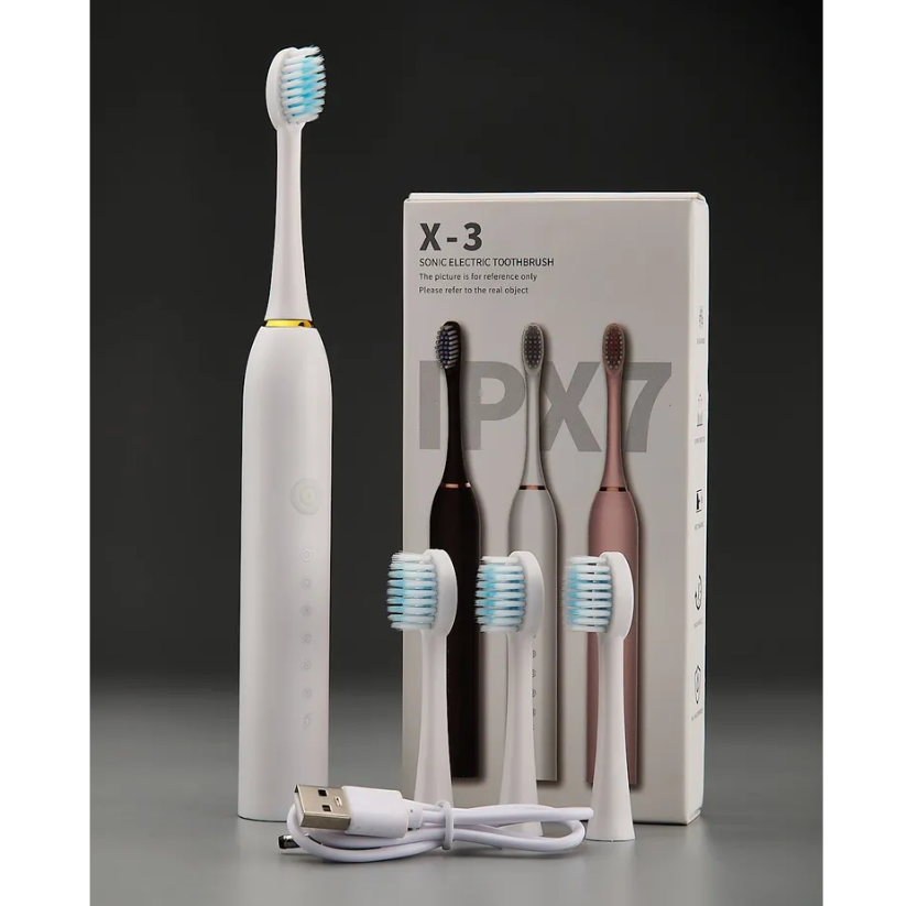 Электрическая зубная щётка Sonic toothbrush x-3 Белый корпус - фото 3 - id-p131569440