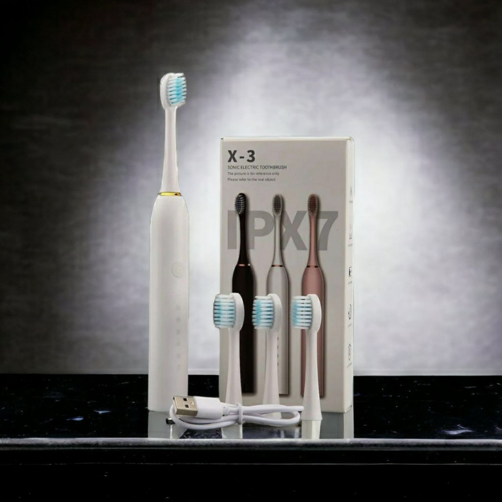 Электрическая зубная щётка Sonic toothbrush x-3 Белый корпус - фото 7 - id-p131569440