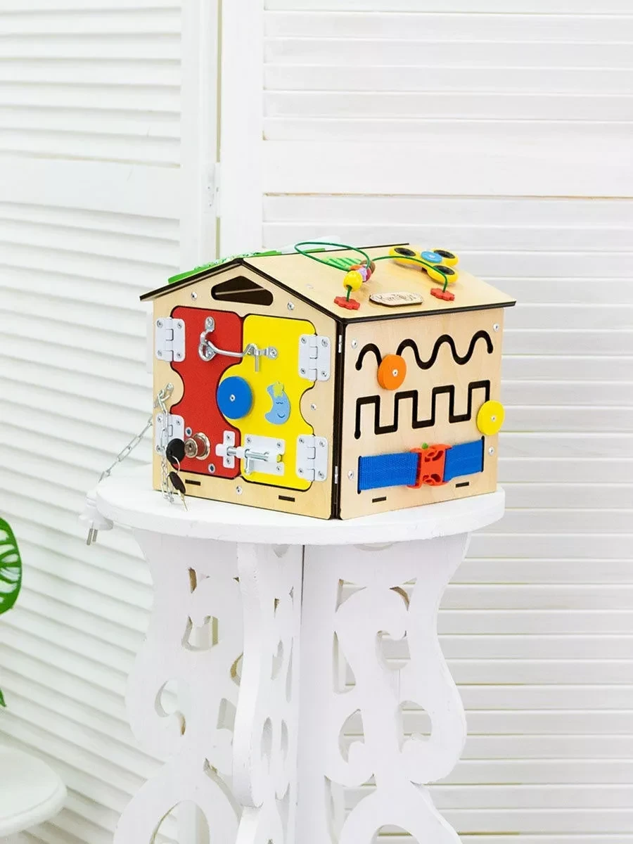 Бизиборд домик KimToys со светом / бизидом игрушки - фото 10 - id-p205279482