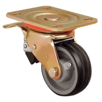 Большегрузное обрезиненное поворотное колесо с тормозом ED01 VBR 80F