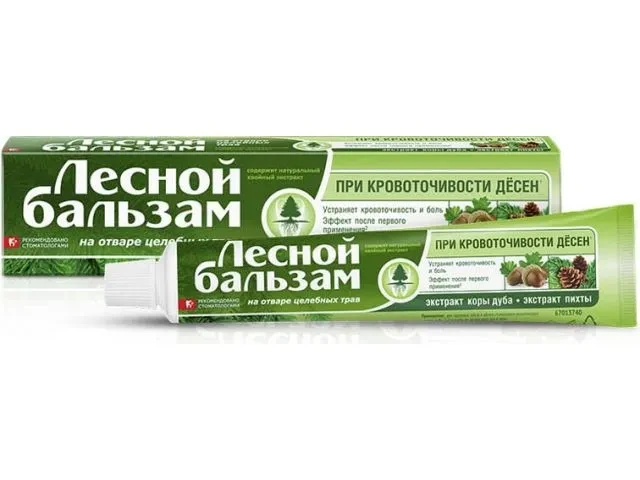 Зубная паста с экстр. коры дуба и пихты 75 мл Лесной Бальзам (ЛЕСНОЙ БАЛЬЗАМ) - фото 1 - id-p199395734