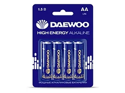 Батарейка AA LR6 1,5V alkaline BL-4шт DAEWOO HIGH ENERGY