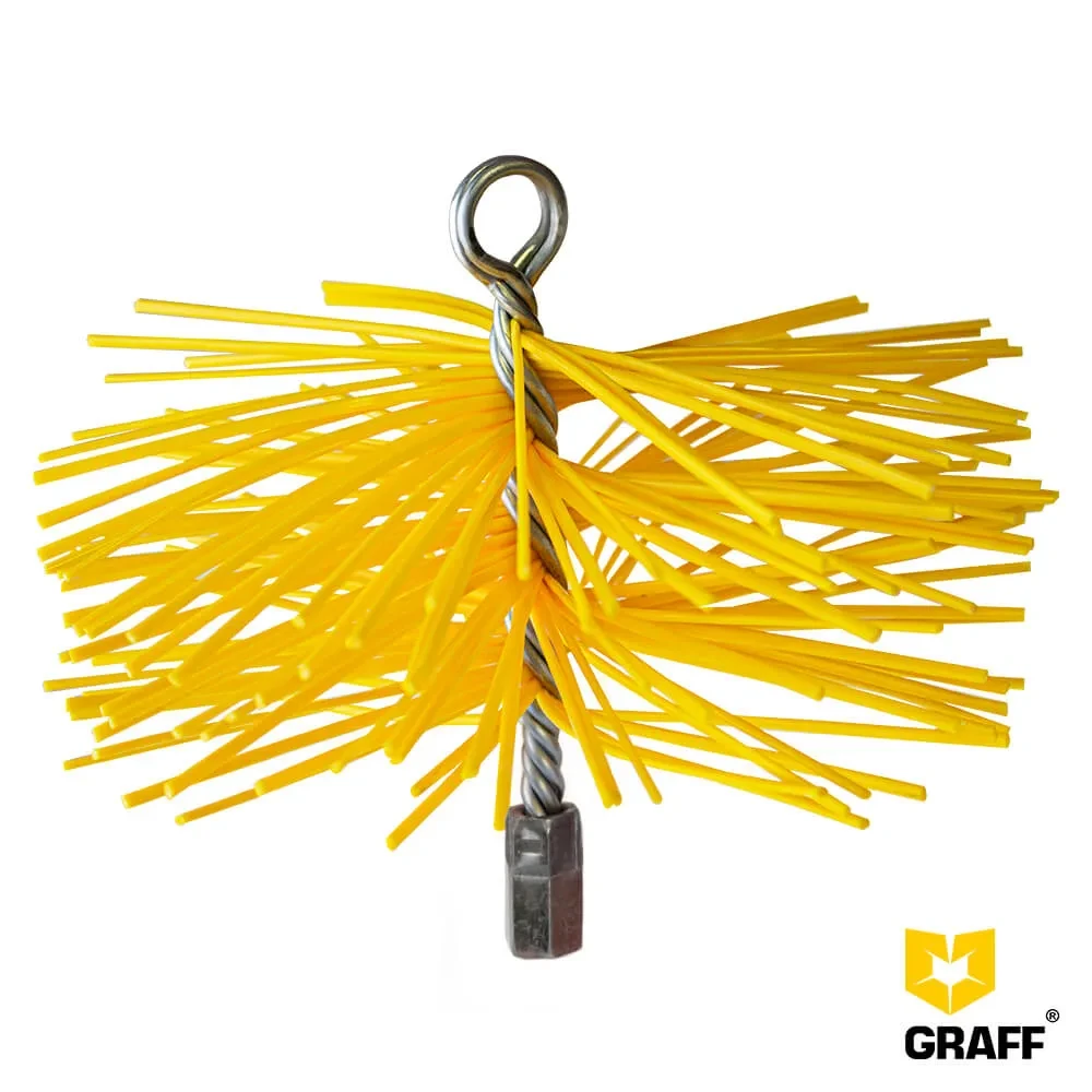 Щетка нейлоновая круглая 200 мм для чистки дымоxода GRAFF