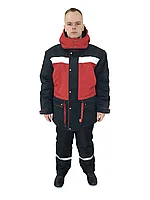 Костюм утепленный «Комфорт» (куртка+п/комб), черно-красный