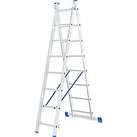 Лестница, 2 х 8 ступеней, алюминиевая, двухсекционная, Россия, Сибртех
