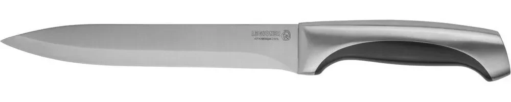 Нож LEGIONER FERRATA нарезочный, рукоятка с металлическими вставками, лезвие из нержавеющей стали, 200мм - фото 1 - id-p205297484