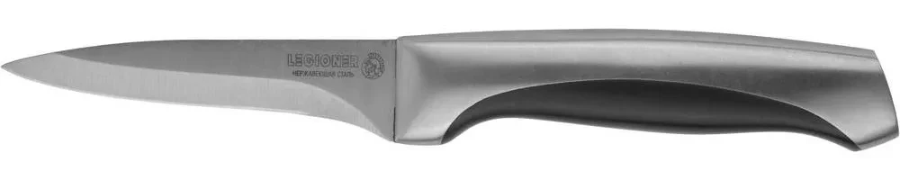 Нож LEGIONER FERRATA овощной, рукоятка с металлическими вставками, лезвие из нержавеющей стали, 90мм - фото 1 - id-p205297487